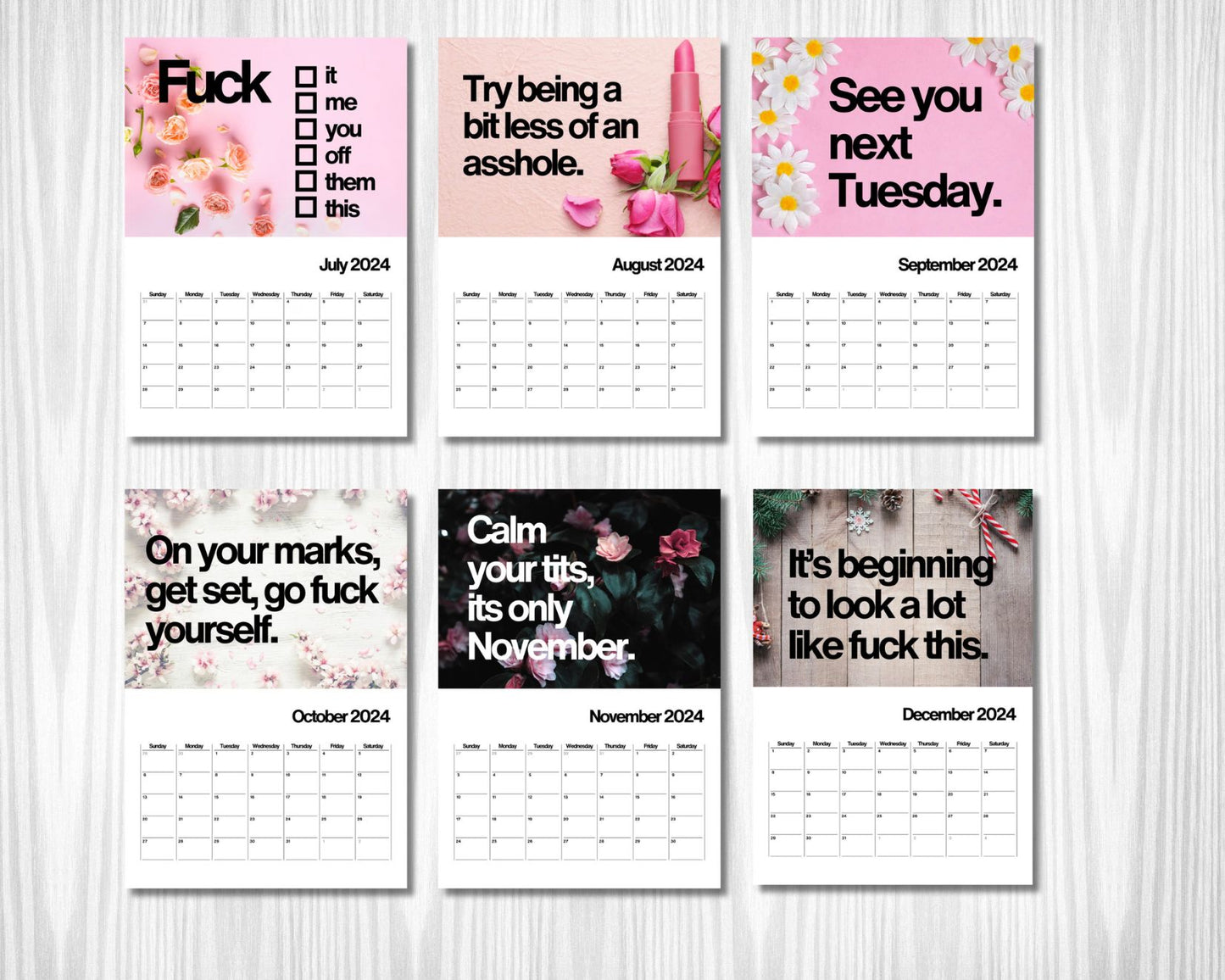 2024 Swear Word Wall Calendar